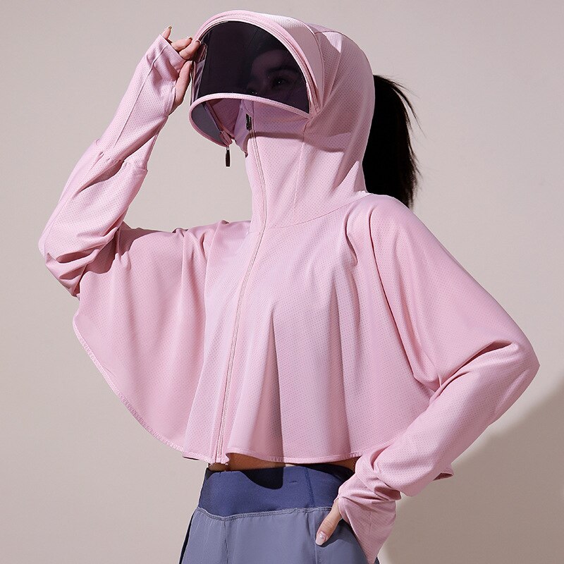 Ice Silk UV Protection Hooded Windbreaker Jacket - Image 8