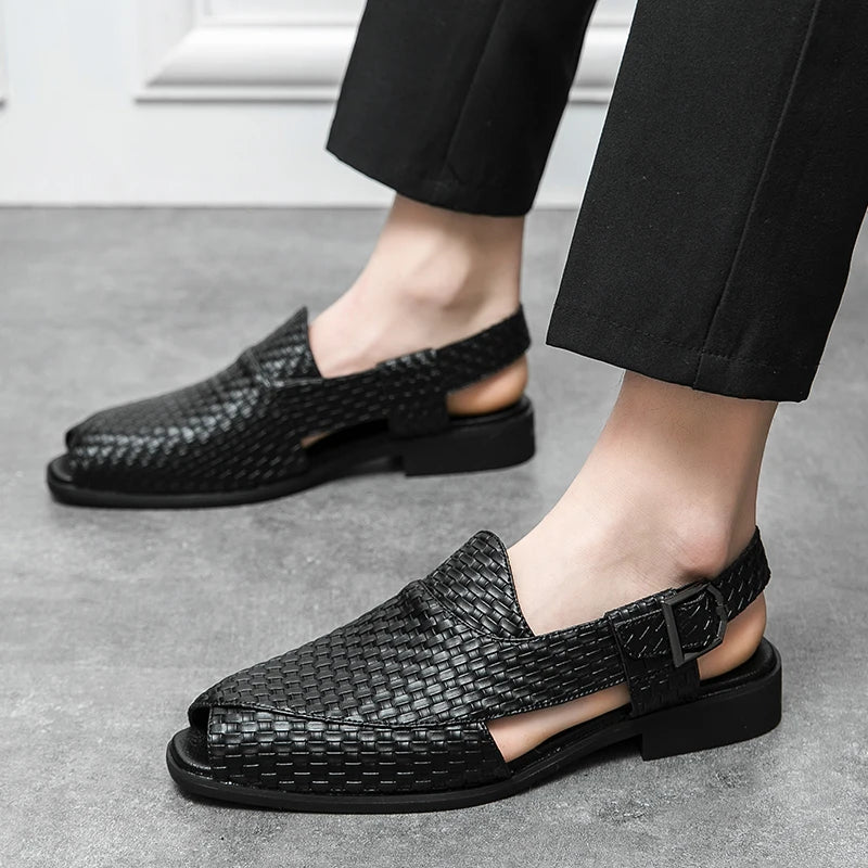 Italian Craft Handmade Solid Leather Sandals - Image 1