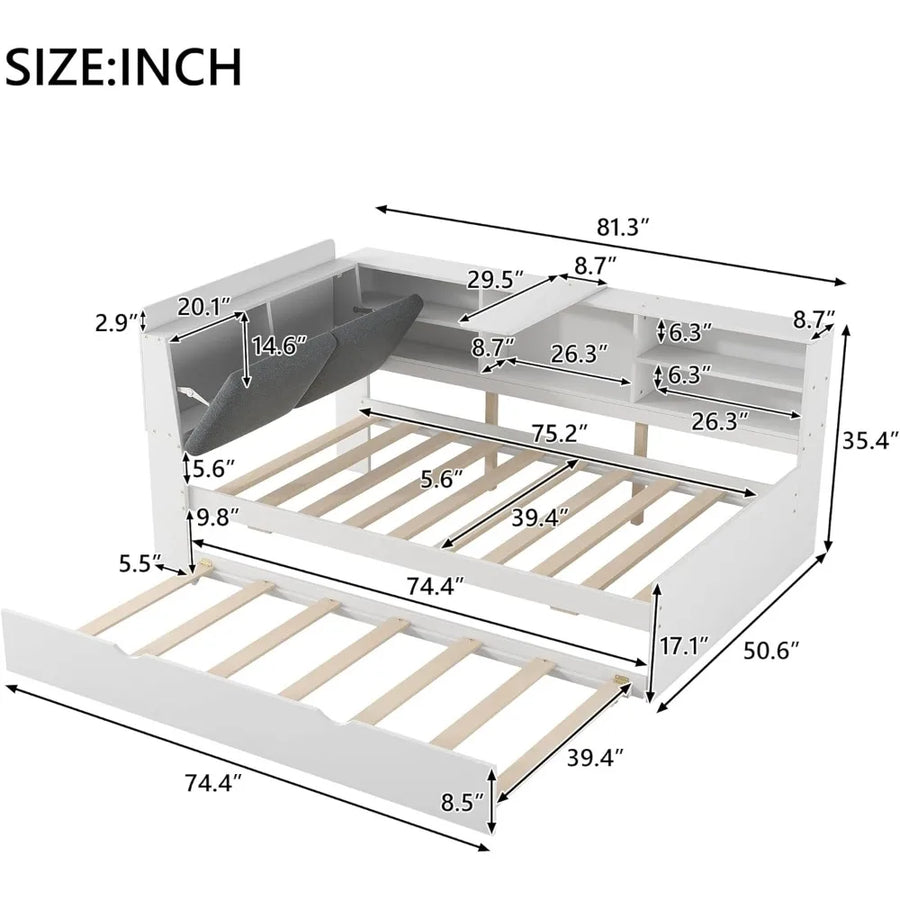 Modular Hidden Storage Drawers Modern Bed - Image 4