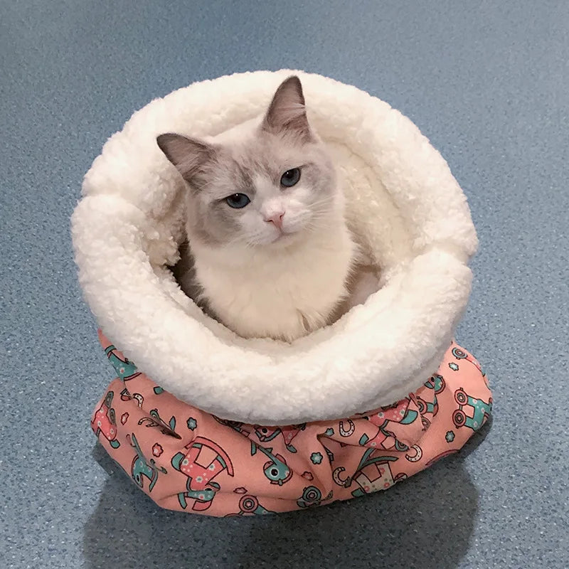 Cozy Thickened Winter Cartoon Cat Sleeping Bag - Image 1