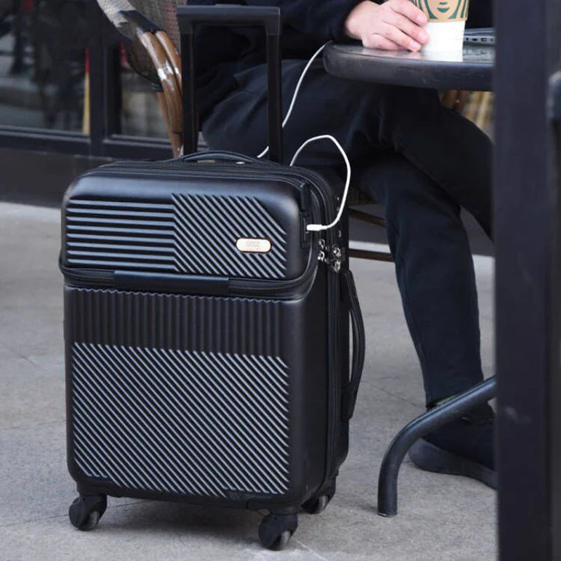 Front Load USB Smart Lightweight Nomad Travel Suitcase - Image 2