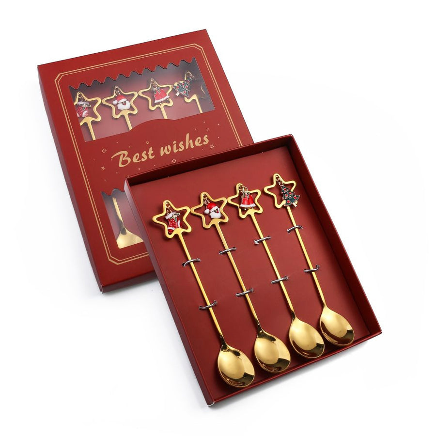 4Pcs Christmas Best Wishes Tableware Set - Image 12