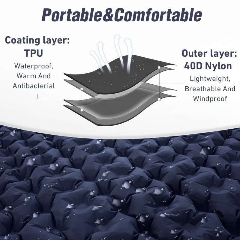 Portable Inflatable Built-in Pillow Nature Nest Camping Bed - Image 3