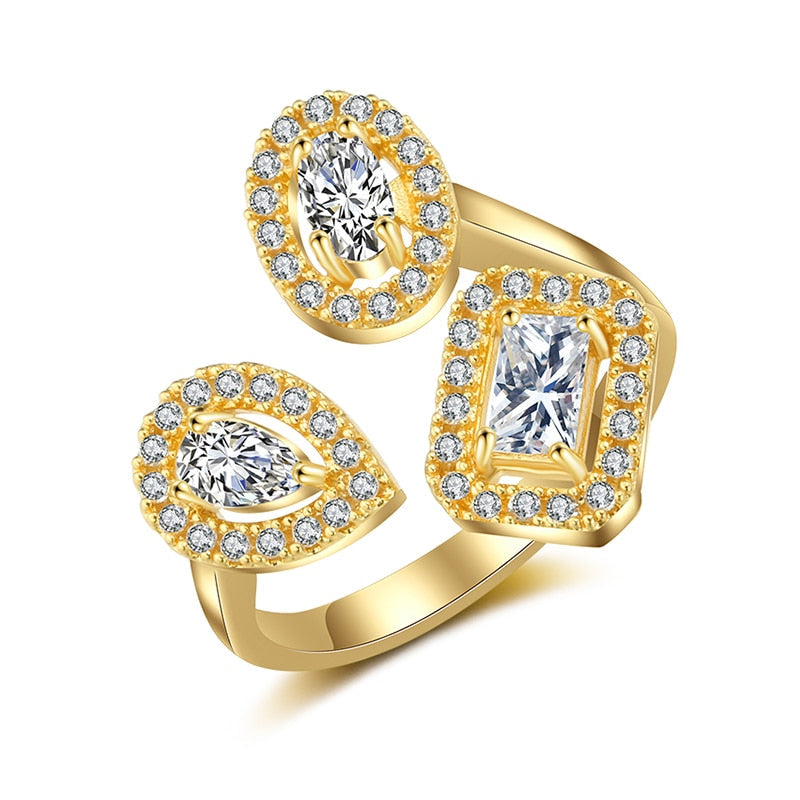 Water Drop Zircon Chic Adjustable Ring - Image 6