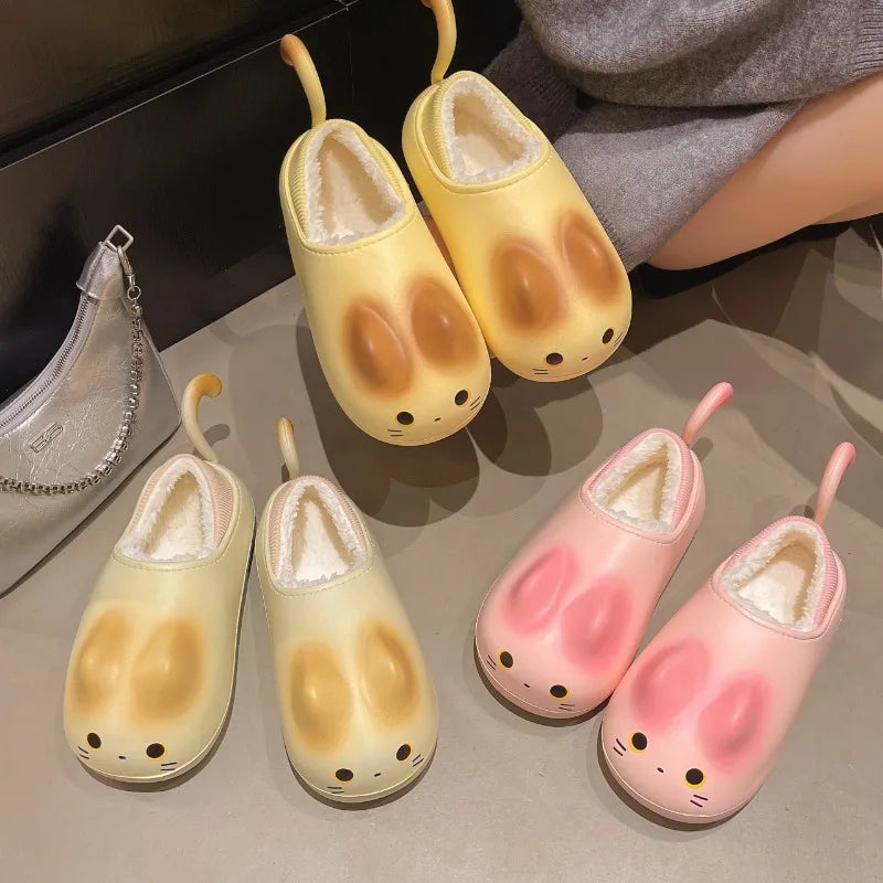 Furry Cat Home Slippers - Image 1