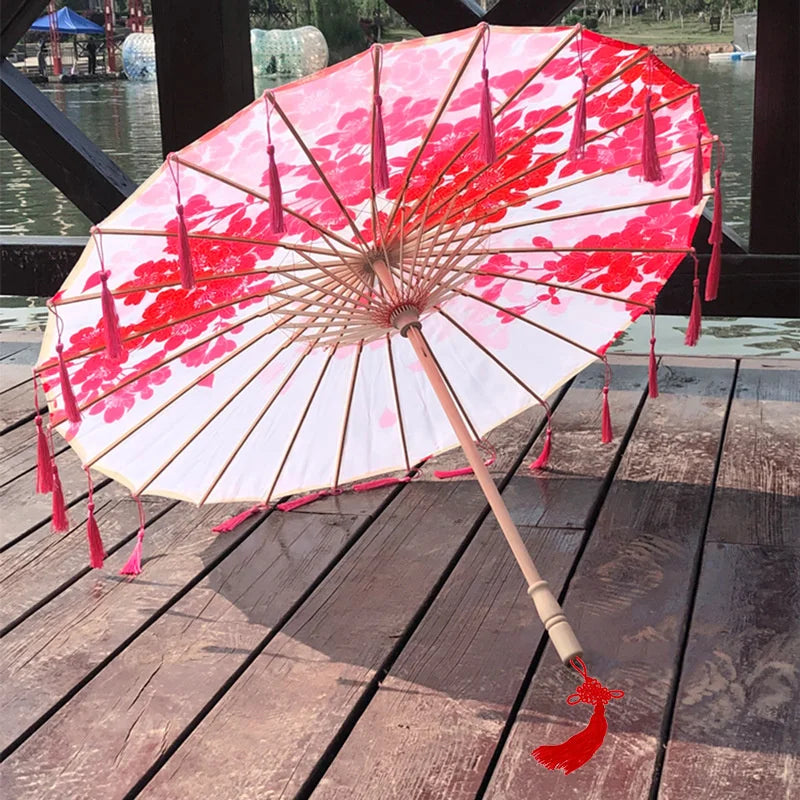 Bamboo Handmade Vintage Paper Umbrella - Image 4