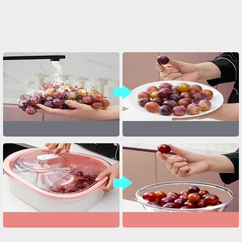 Manual Fruit Vegetable Washing Drainer Basket - Image 3