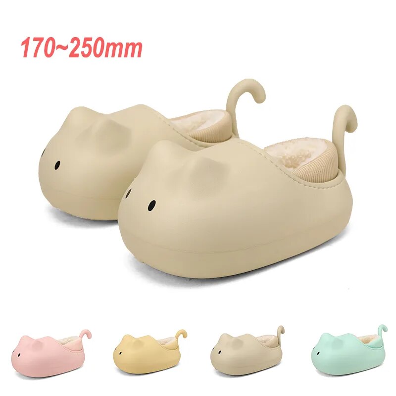 Cozy Cat Winter Kids Plush Shoe - Image 1