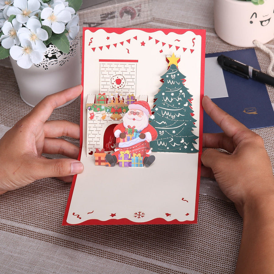 3D Pop-Up Cheerful Christmas Gift Cards - Image 1