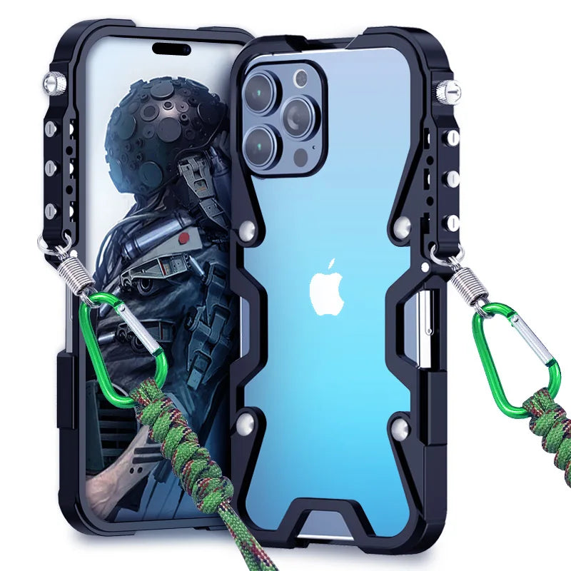 Tactical Grip Shockproof Alloy Frame iPhone Case - Image 8