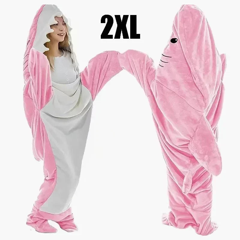 Snuggly Shark Cozy Hooded Onesie Blanket - Image 13