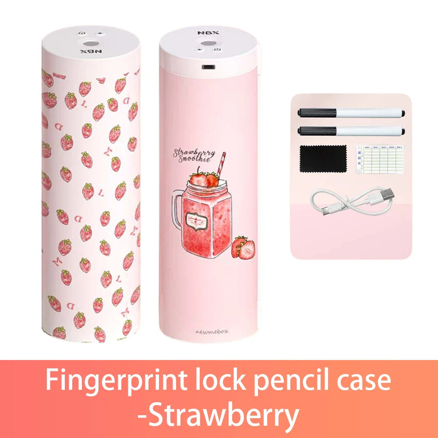 Fingerprint Lock Double Layer Cylindrical Pencil Case - Image 6