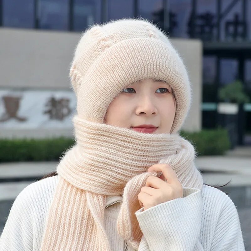 Winter Protection Plush Hat Scarf - Image 0