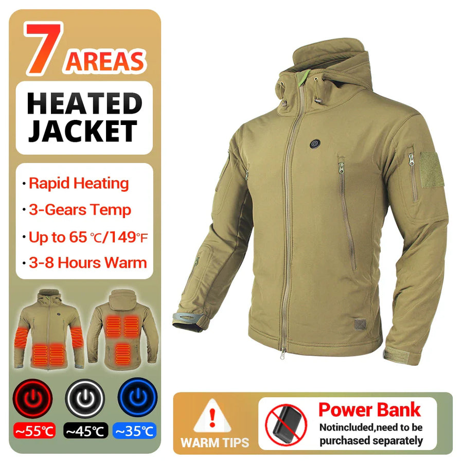 Hooded Heated Winter Camping Jacket - Image 10