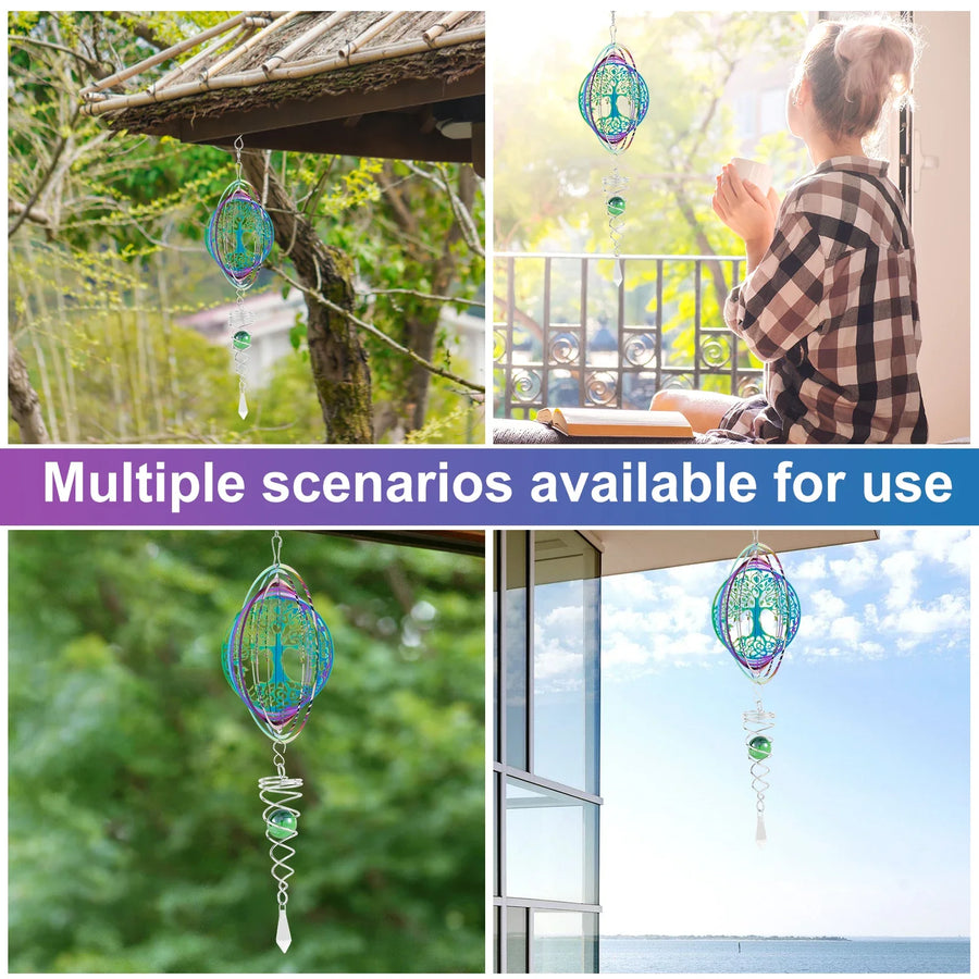 Stainless Steel Spiral Tail Outdoor 3D Wind Spinners - Image 5