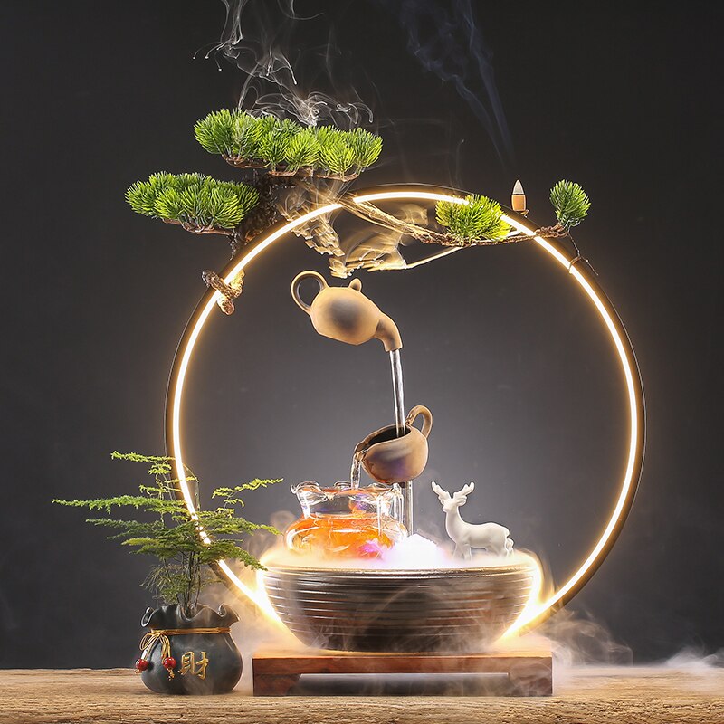 Luxury Waterfall Incense Burner Aromatherapy Mini Fountain - Image 1