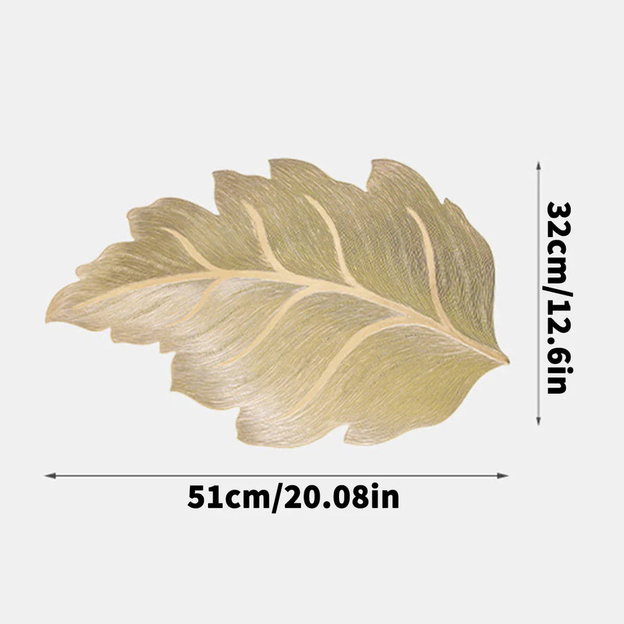 Gold Leaf Shape Decorative Serving Tray - Image 4