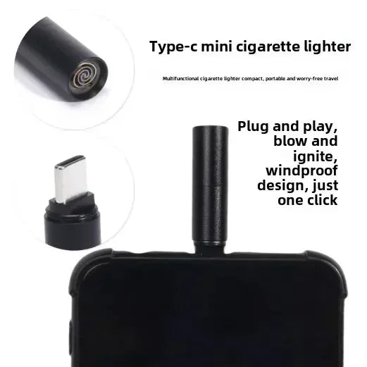 Heat Coil Breath Trigger Windproof Phone Lighter - Image 1