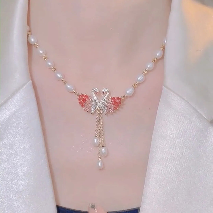 Swan Love Charming Pendant Necklace - Image 5