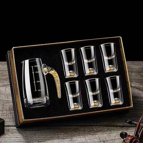 Sparkling Golden Handcrafted Drink Glassses Set - Image 0