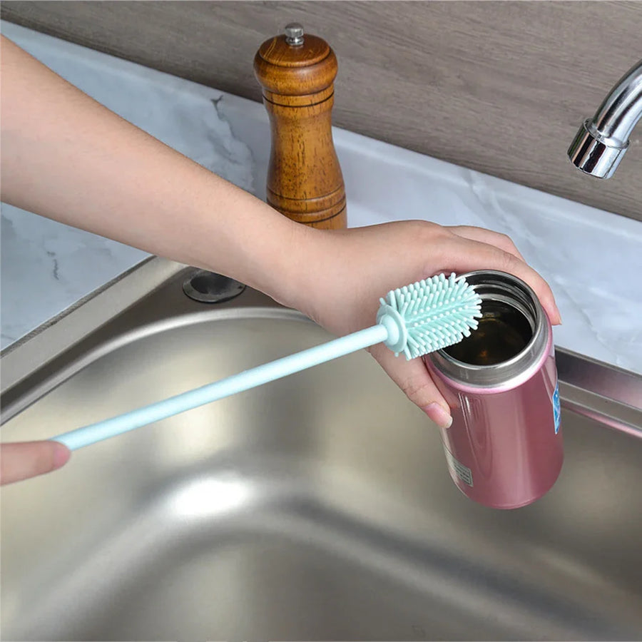 Easy Cleaning Baby Long Handle Silicone Bottle Brush - Image 2