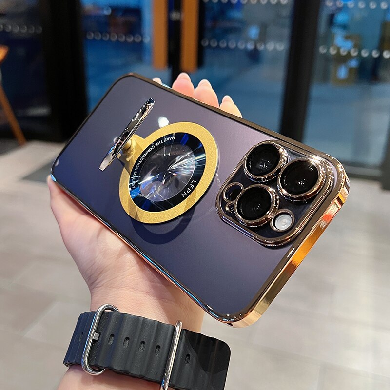 360 Rotating Transparent iPhone Holder Case - Image 1