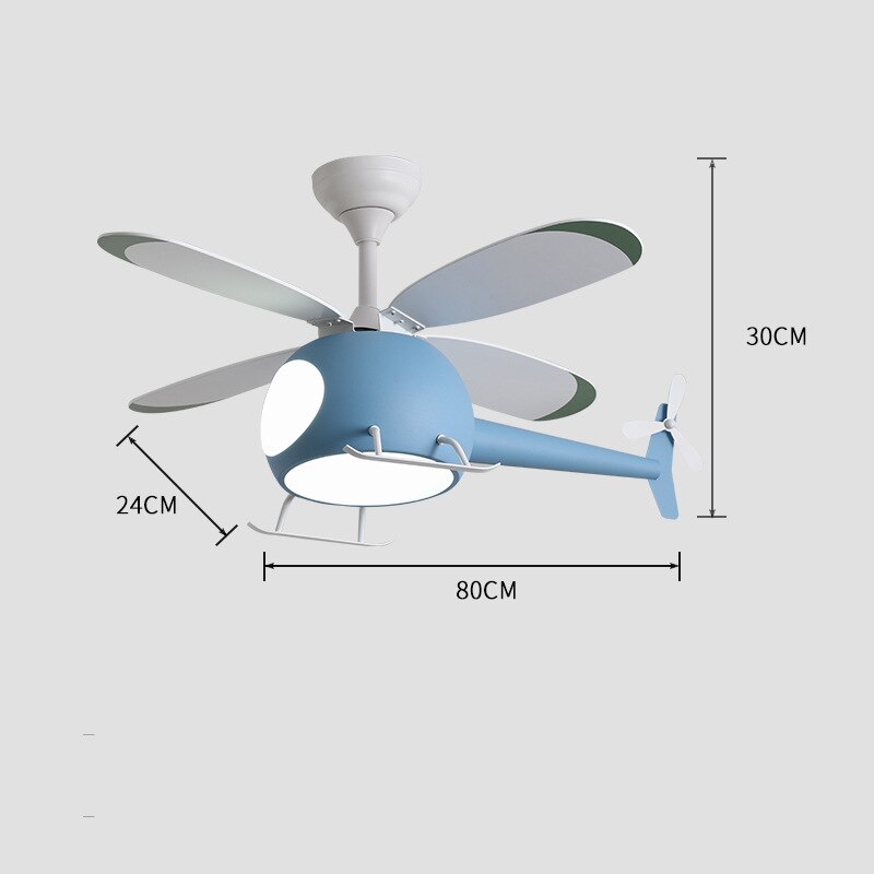 Little Helicopter Dream RC Fan Ceiling Lamp - Image 1