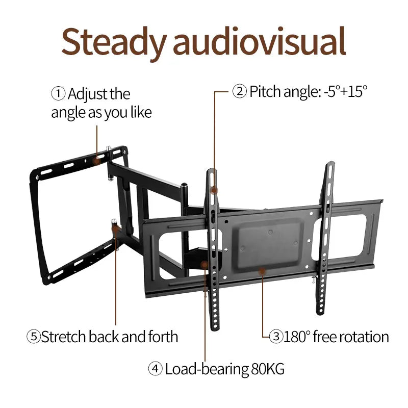 Adjustable Steady Hold High-Power Long Reach TV Wall Mount - Image 5