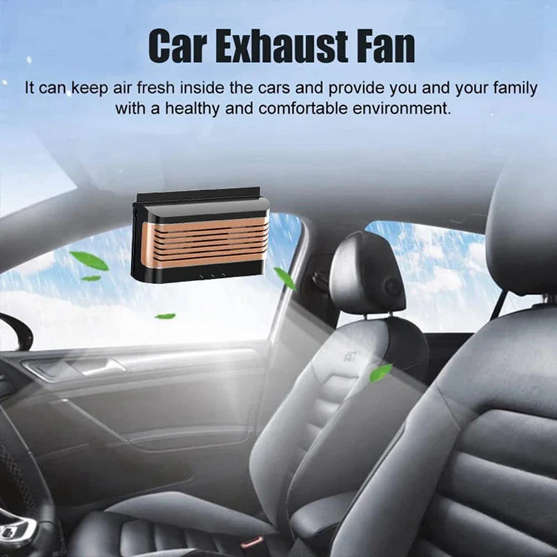 Air Purifier Cleaning System Solar Powered Car Fan - Image 1