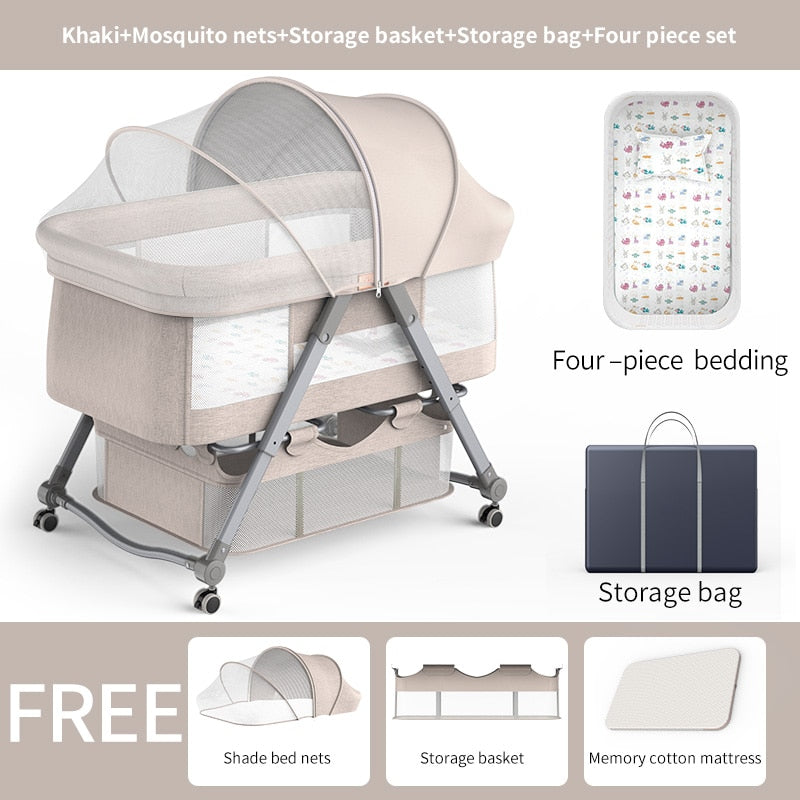 Adjustable Foldable Portable Minimalist Baby Crib - Image 9