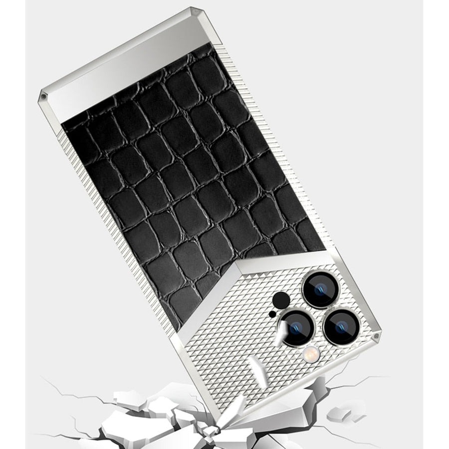 Crocodile Pattern Shock Absorbent Leather iPhone Case - Image 4