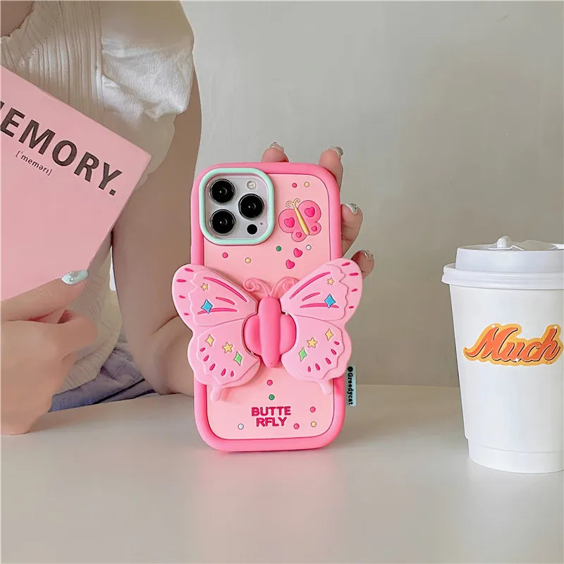 Lovely 3D Folded Butterfly Shockproof iPhone Case - Image 9