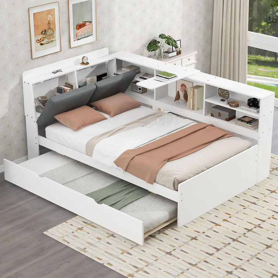 Modular Hidden Storage Drawers Modern Bed - Image 2