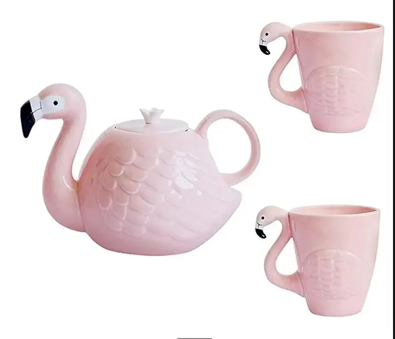 Pink Flamingo Ceramic Tea Set - Image 5