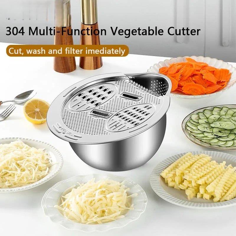 All-in-One Stainless Steel Kitchen Drain Slicer Bowl - Image 2