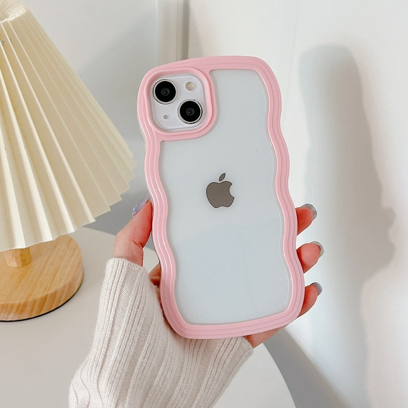 Wavy Art Clear Soft iPhone Case - Image 7