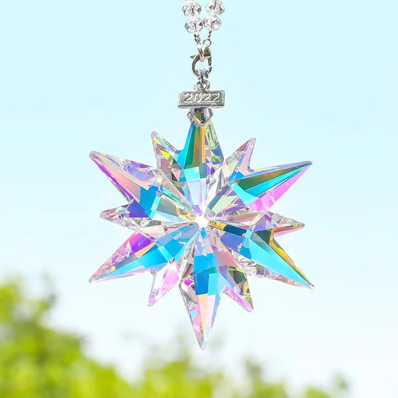 Transparent Snowflake Rainbow Car Pendant Decor - Image 2