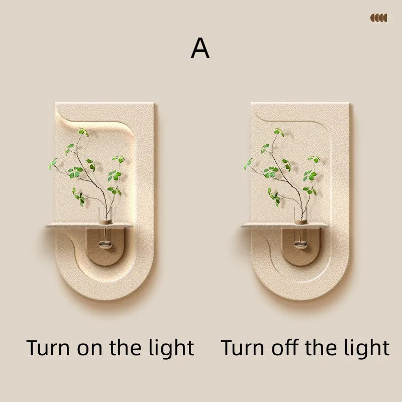 Entrance Decoration Green Plant Wall Vase Lamp - Image 7