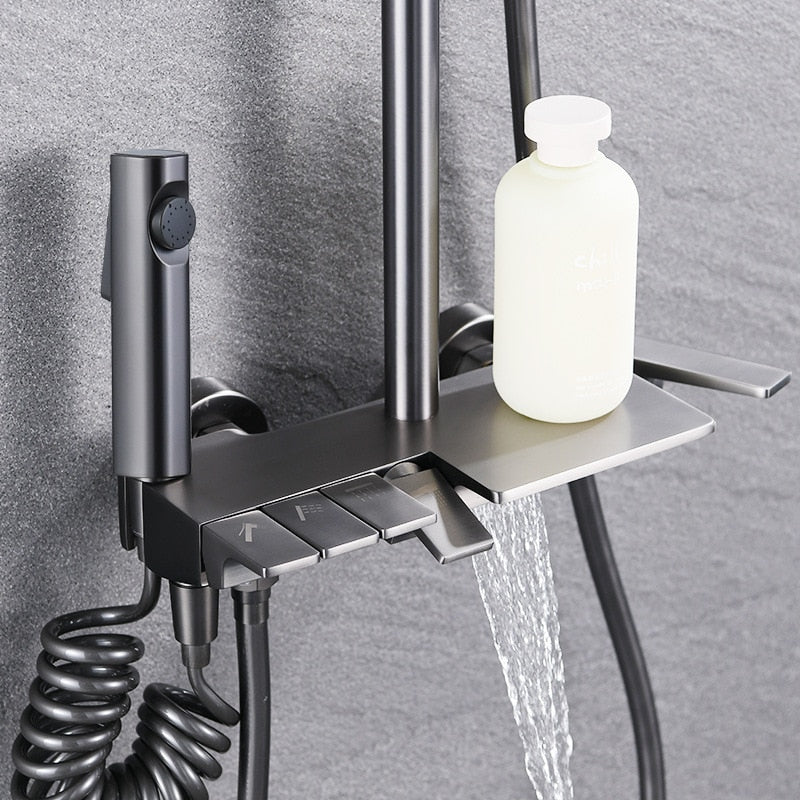 Elegant Piano Style Rainfall Bathroom Shower Set - Image 1