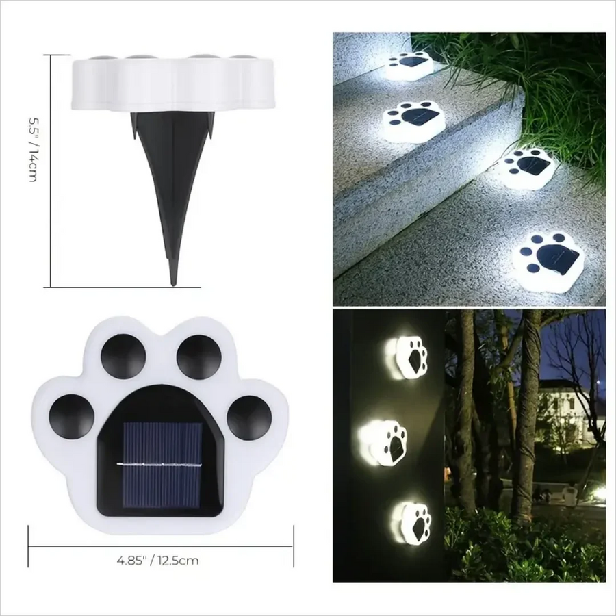 Glowing Paw LED Solar Pathway Outdoor Lights - Image 2