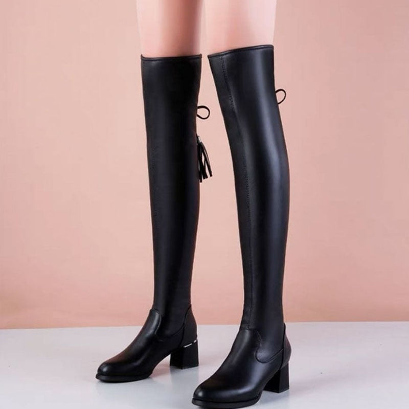 Butterfly Bow Elastic Casual Women Boots - Image 4