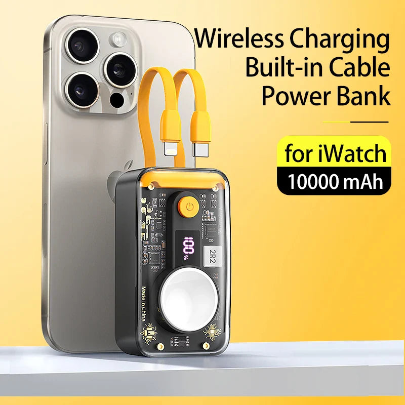 Portable Transparent Design Wireless Powerbank - Image 1