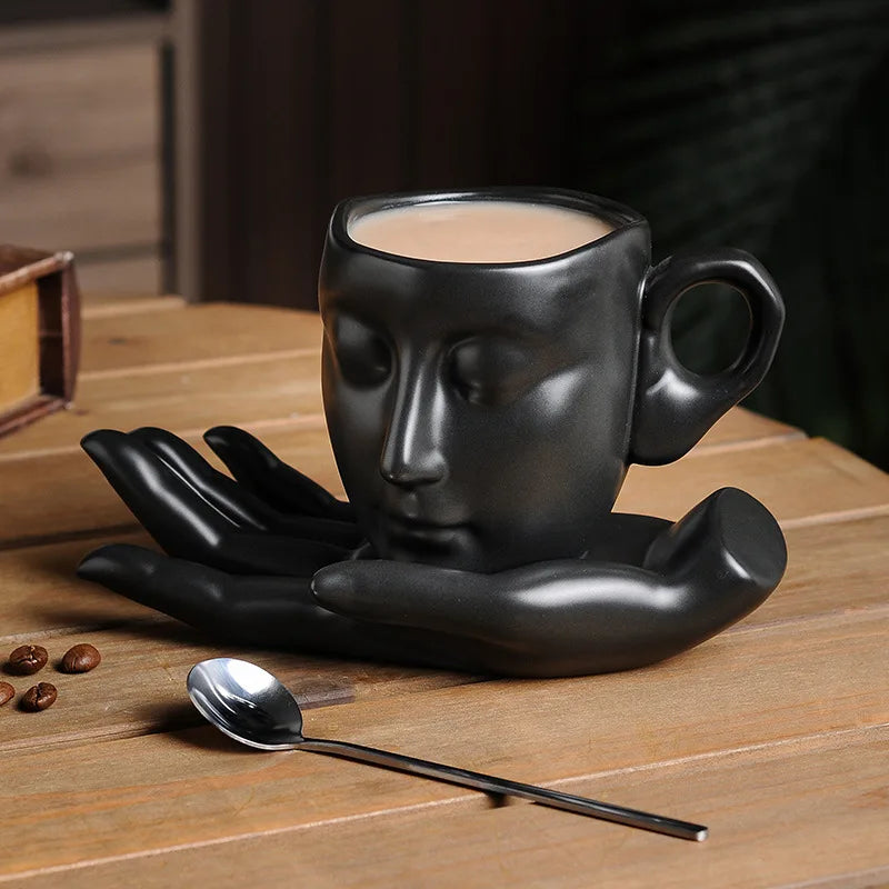 Quiet Mind Artistic Ceramic Face Mug