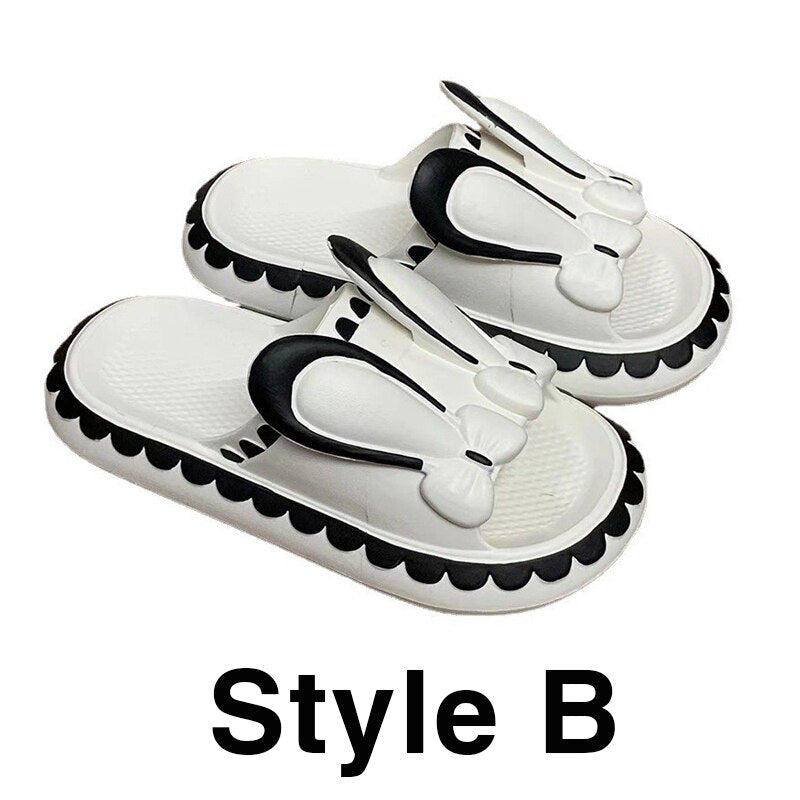 Cute Rabbit Low Wedge Women Slippers - Image 4