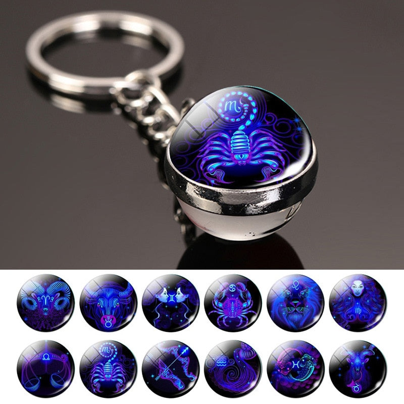 Cosmic Luminous Glass Keychain - Image 1
