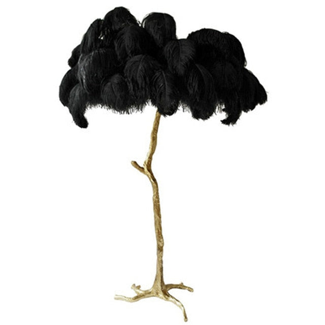 Nordic Glow Luxury Ostrich Feather Chic Floor Lamp - Image 12