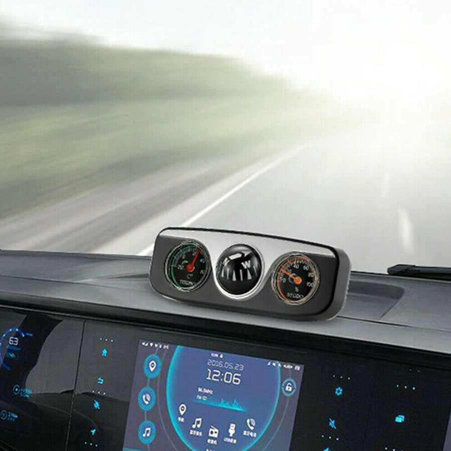 Stylish Retro Car Thermometer Compass - Image 0