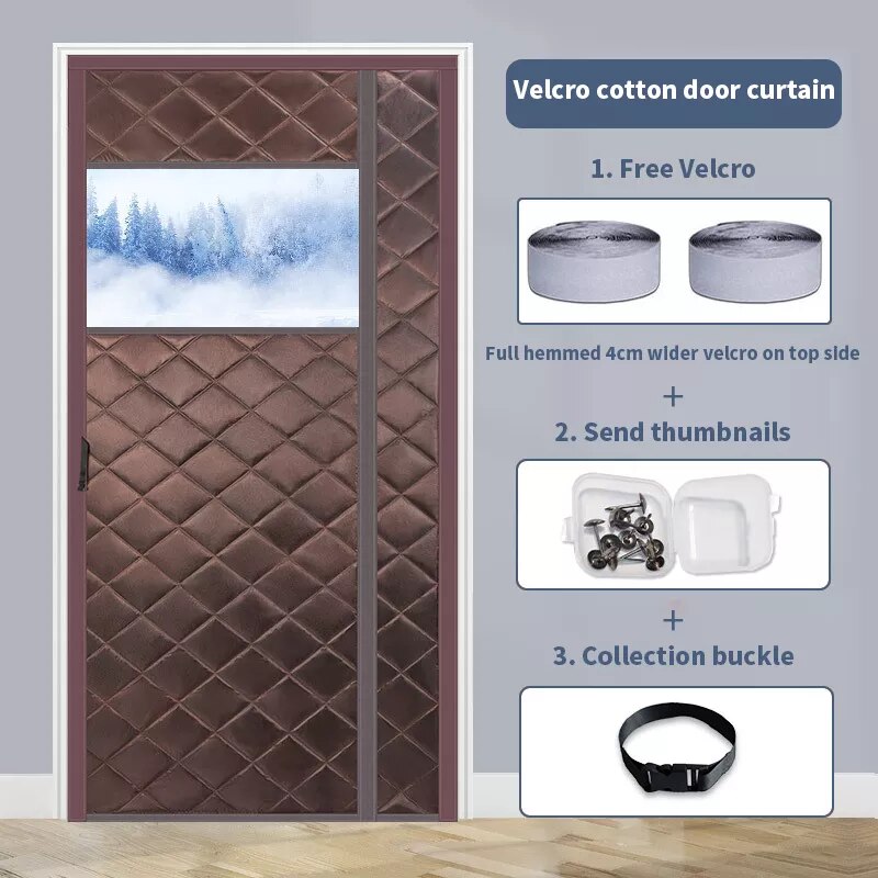Magnetic Cold-Proof Cotton Door Curtain - Image 12