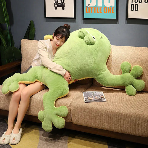 Jumbo Huggable Giant Green Frog Plush Toy - Image 0