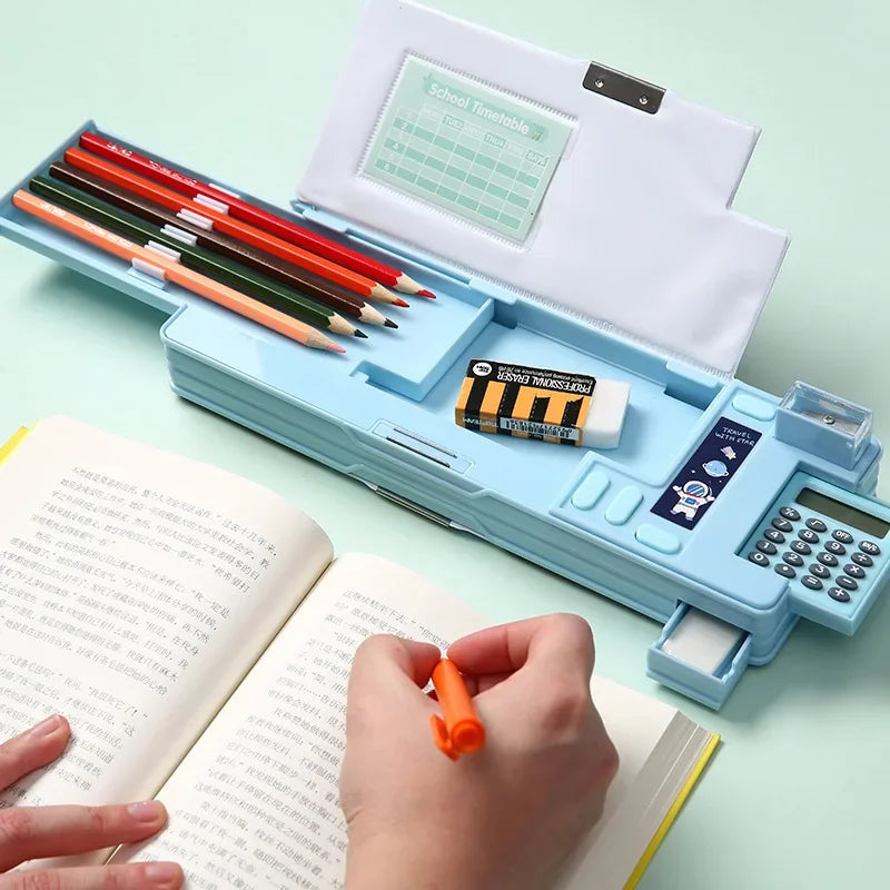 Double-Sided Creative Calculator Cute Kids Pencil Case - Image 1